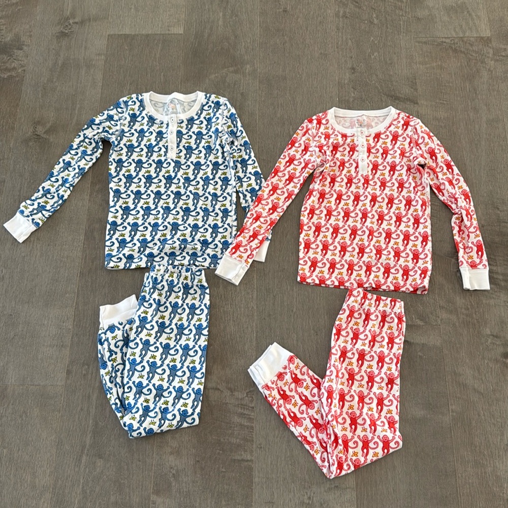 Roller rabbit monkey kids pajamas